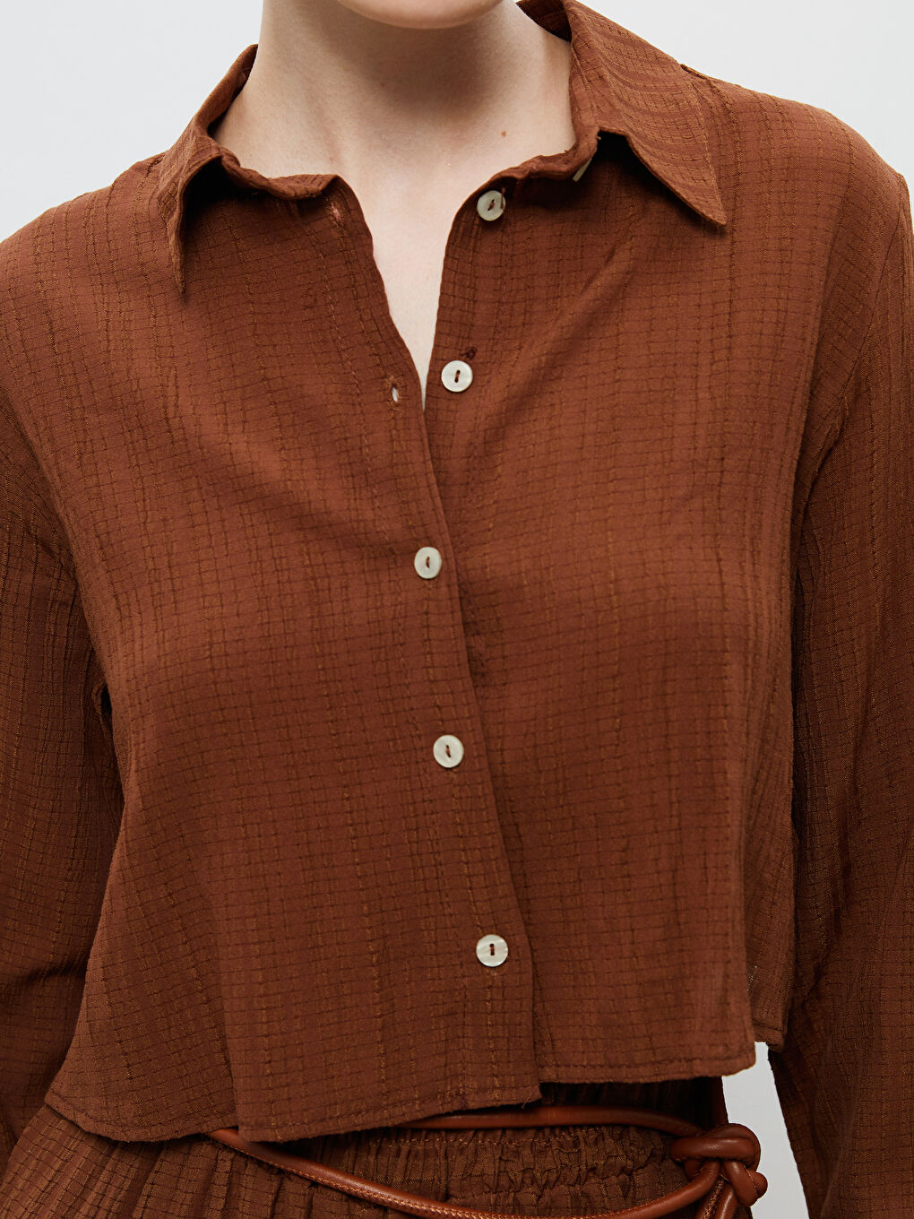 Текстурована кроп-сорочка для жінок-2