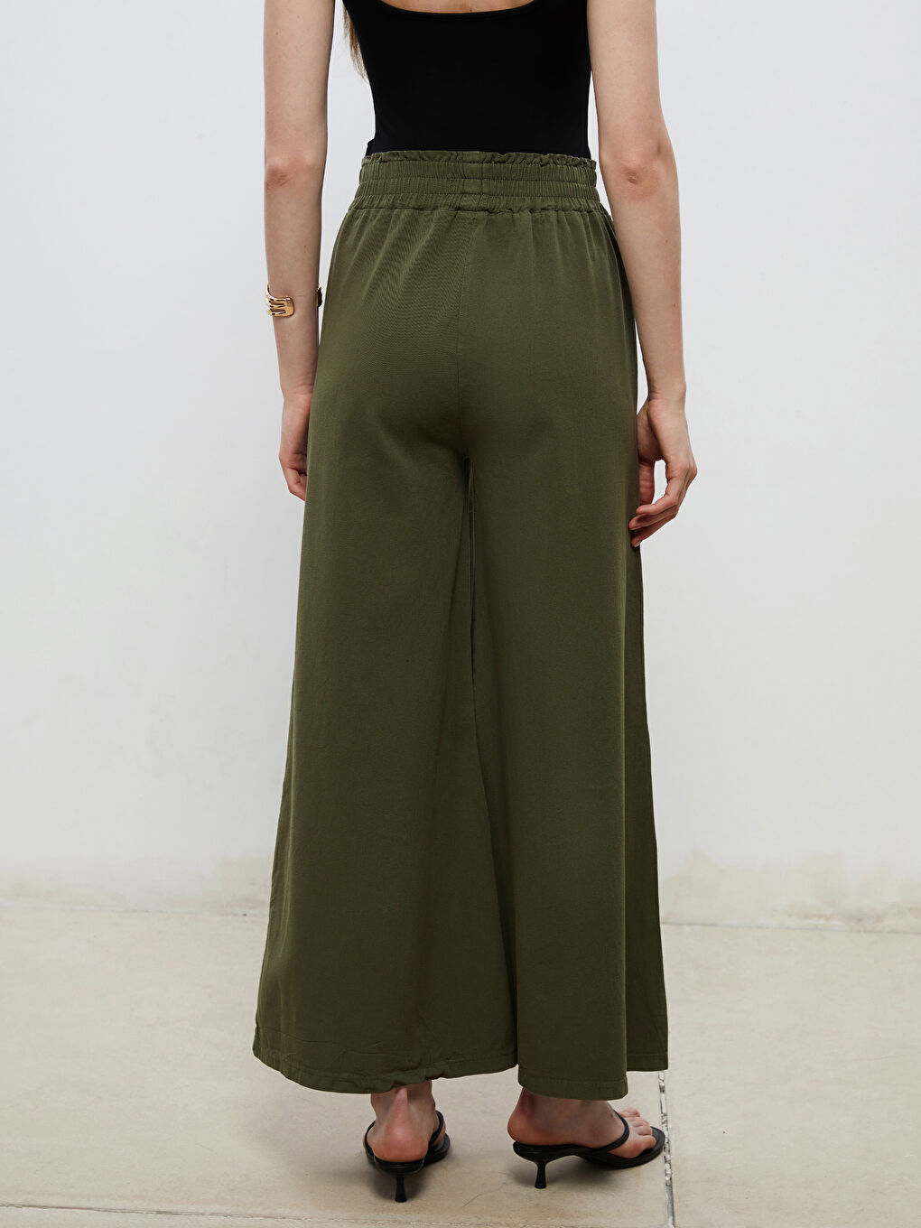 Elastic Waist Wide Leg Women's Trousers -S5RJ51Z8-CS5