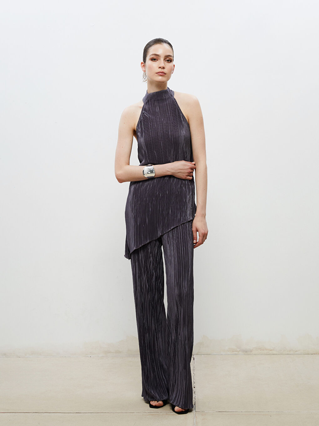 Elasticated Waist Textured Women's Trousers -S5RJ64Z8-CZM