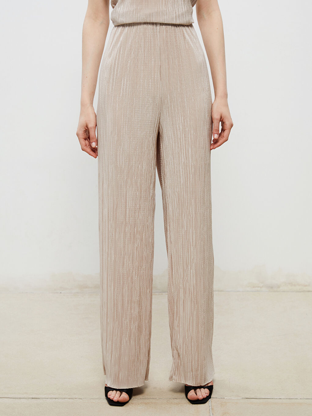 Elasticated Waist Textured Women's Trousers -S5RJ64Z8-HZZ