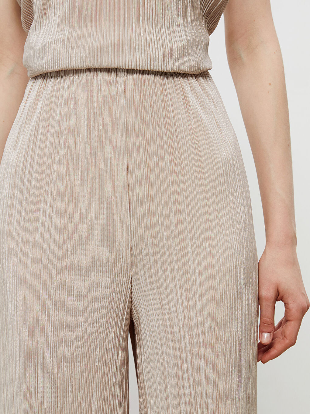 Elasticated Waist Textured Women's Trousers -S5RJ64Z8-HZZ
