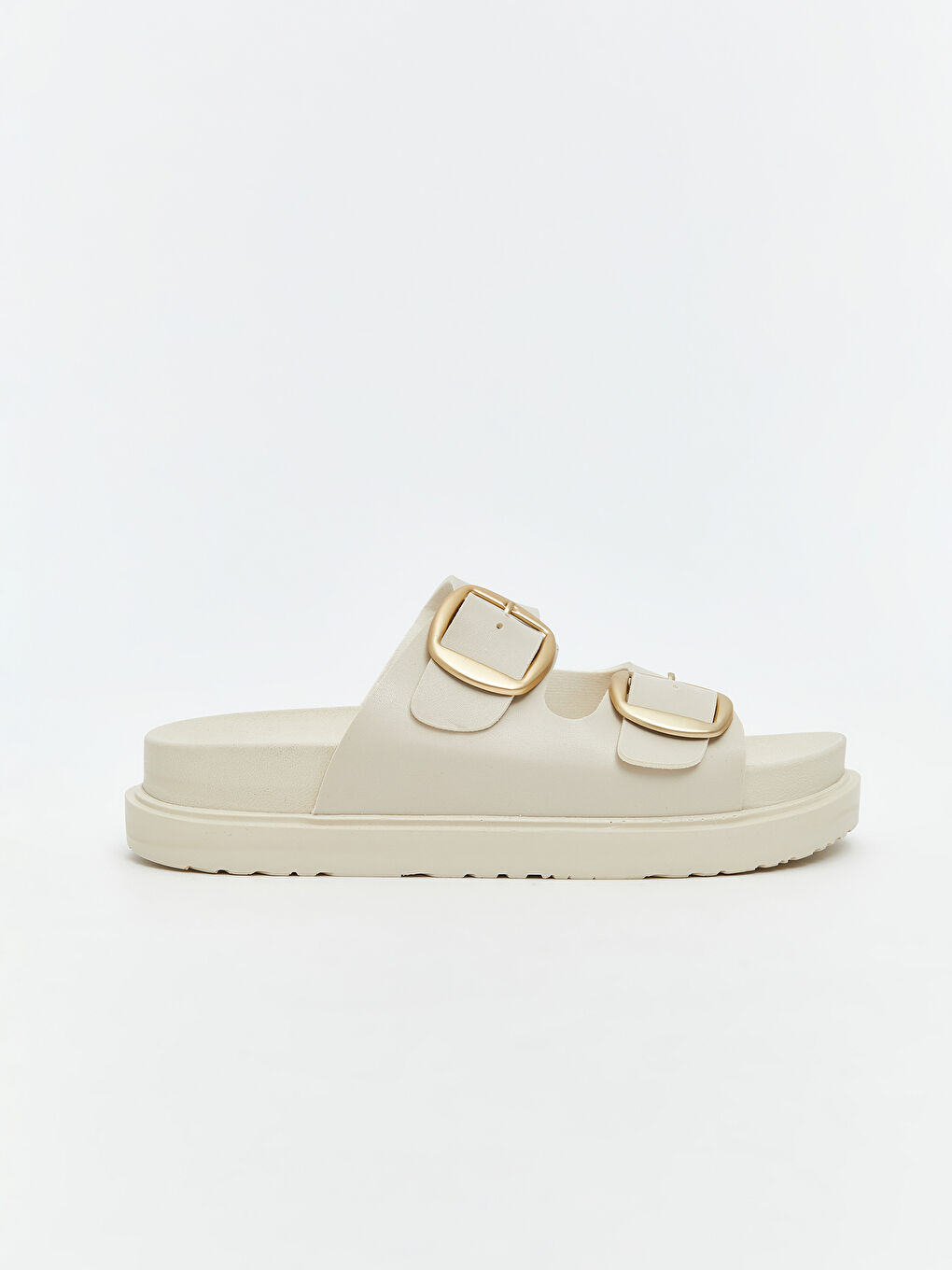 Bej Deri Görünümlü Kız Çocuk Terlik-1