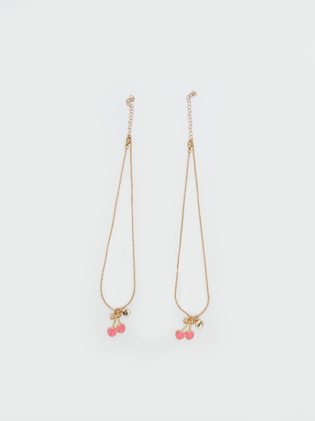 Karışık Kiraz Baskılı Kız Çocuk Kolye 2'li-1