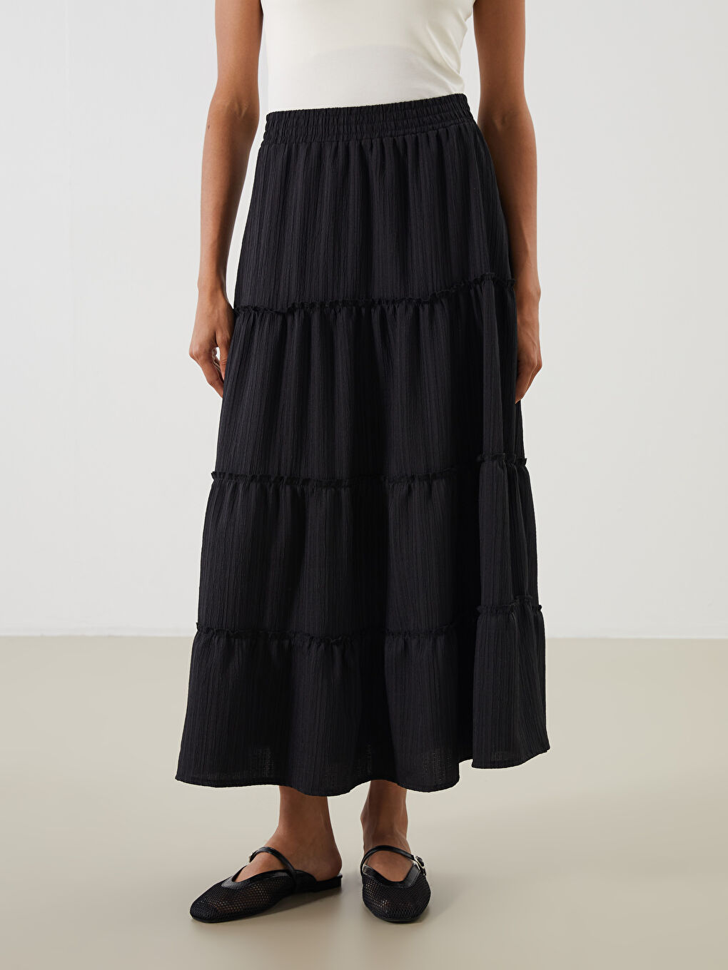 Siyah Beli Lastikli Katkat Etek-1