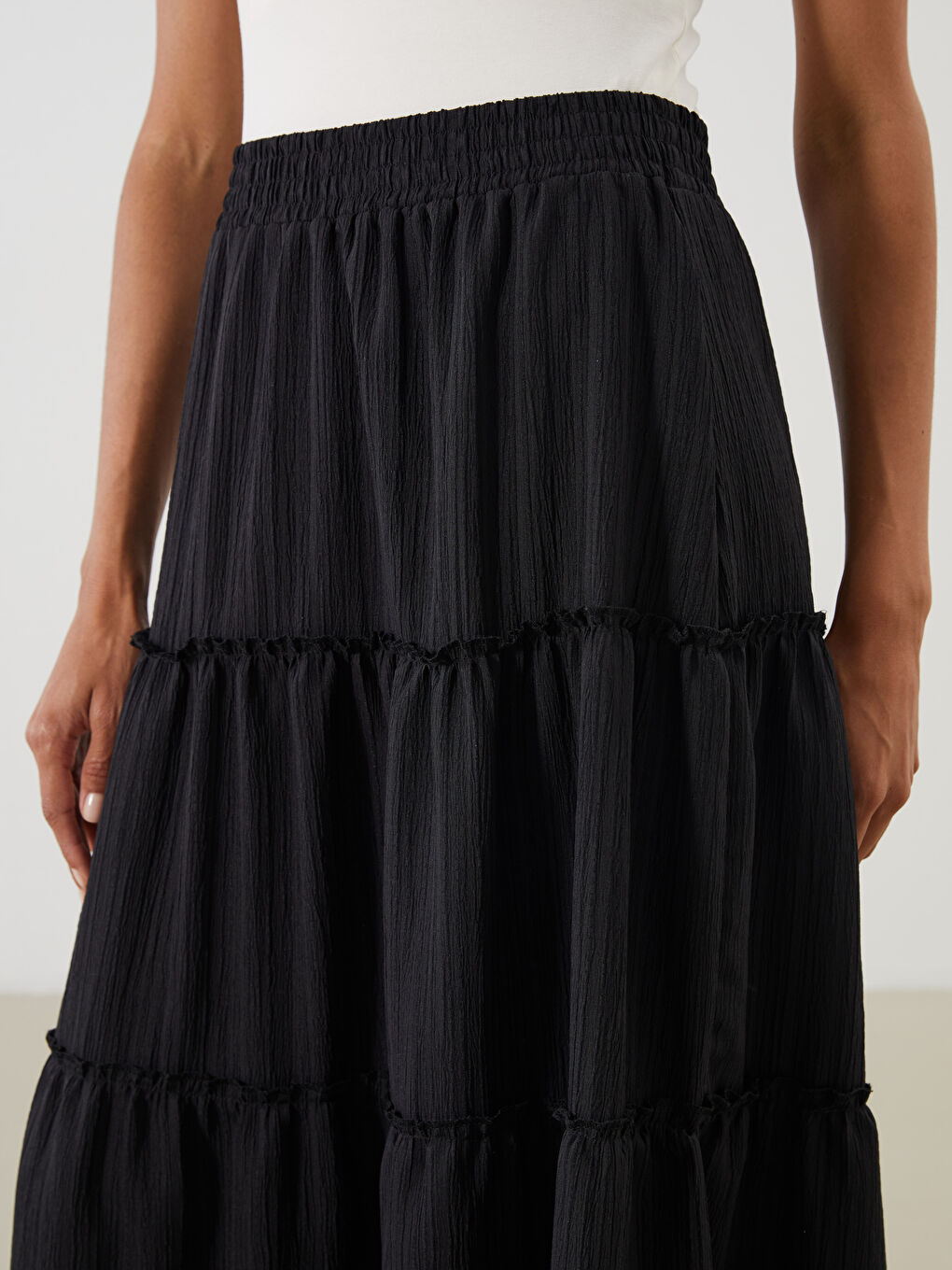 Siyah Beli Lastikli Katkat Etek-2