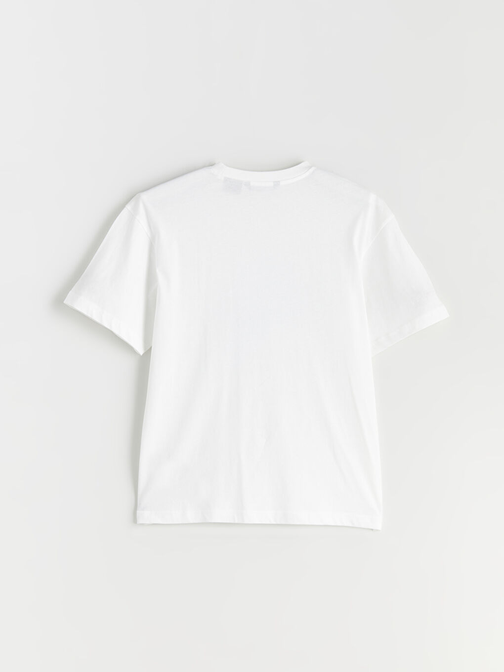 Ekru Bisiklet Yaka Baskılı Penye Erkek Tişört-5