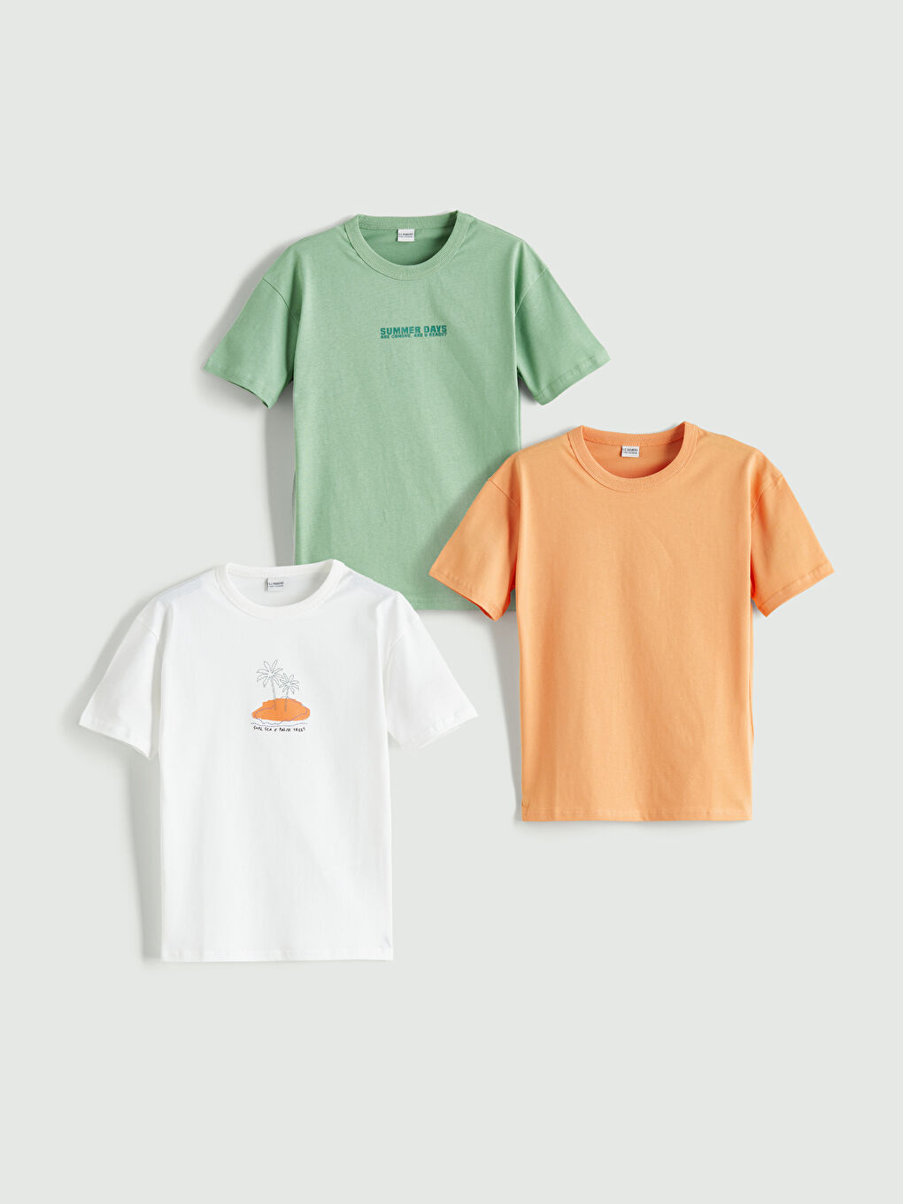 Crew Neck Boys' T-Shirt 3-pack -S5RK47Z4-R9J
