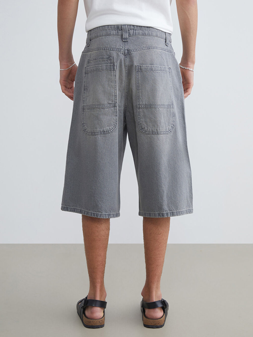 LCW Jeans Χαλαρή Εφαρμογή Ανδρικά Τζιν Σορτς -S5RK50Z8-GRD