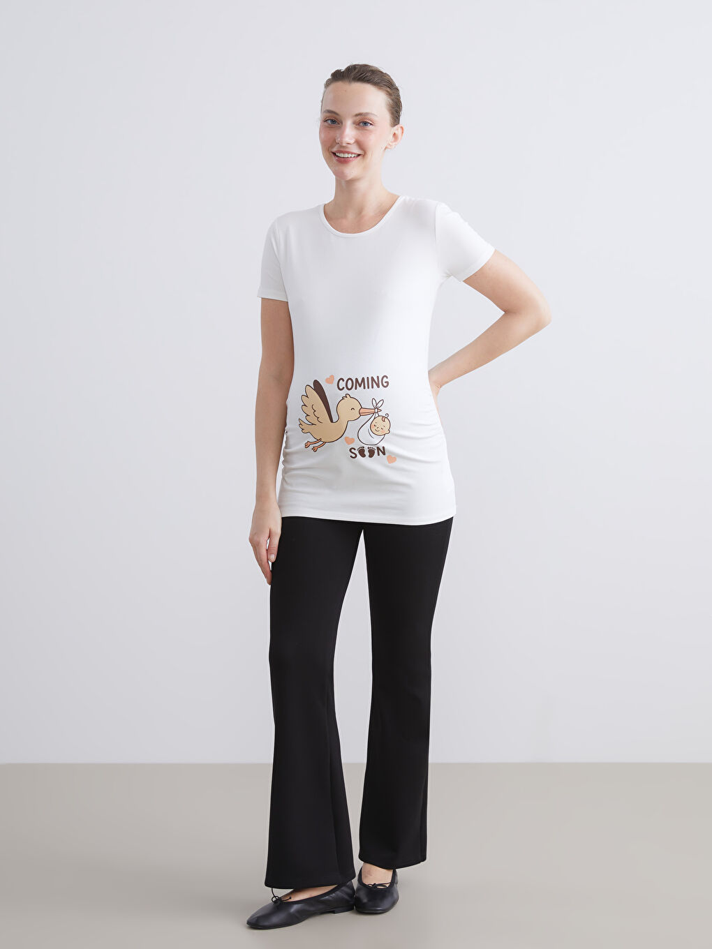 LCW Comfort Crew Neck Printed Women's T-Shirt -S5RK71Z8-Q6K