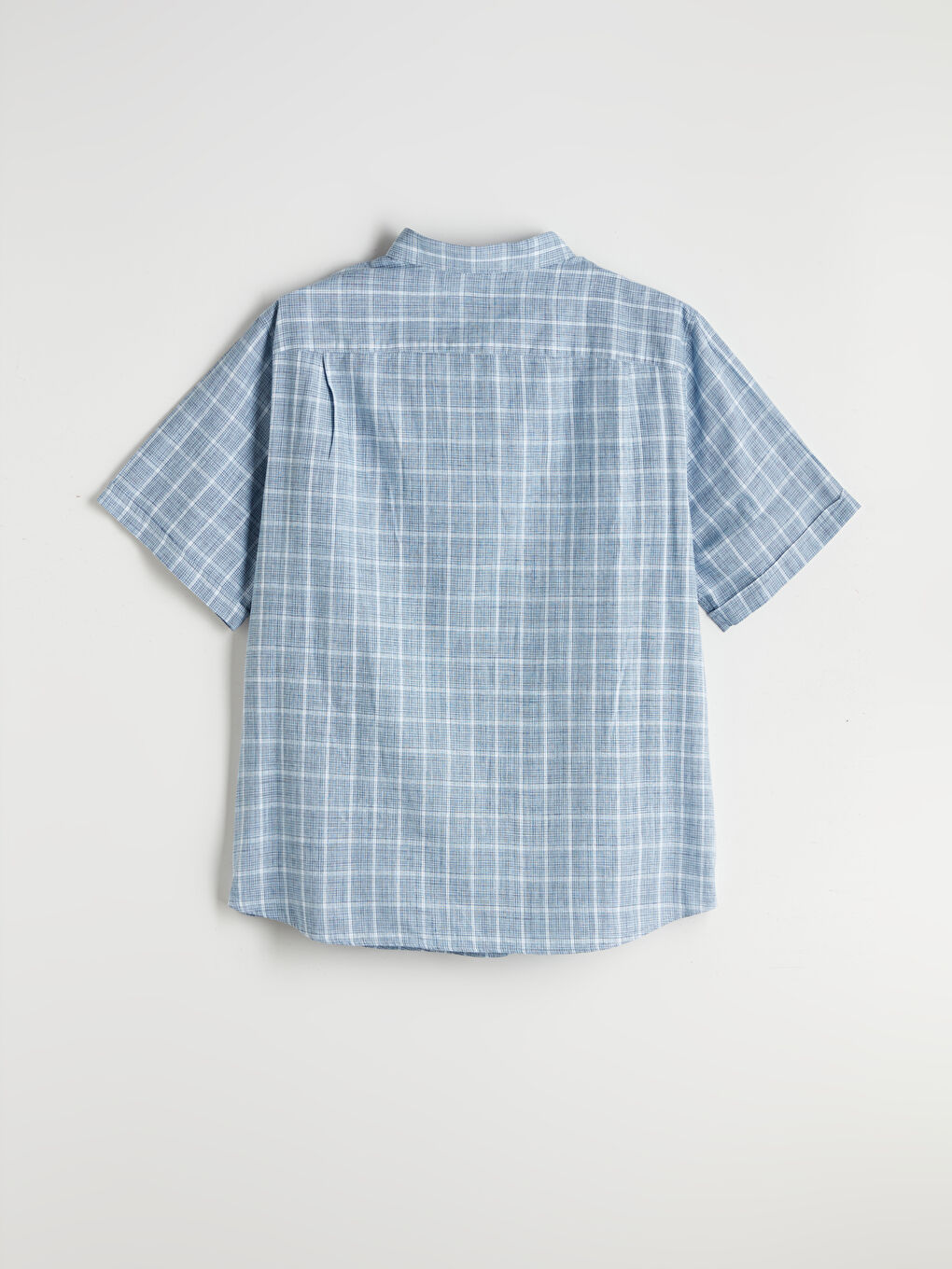 Regular Fit Short Sleeve Plaid Men's Shirt -S5RK75Z8-LMR