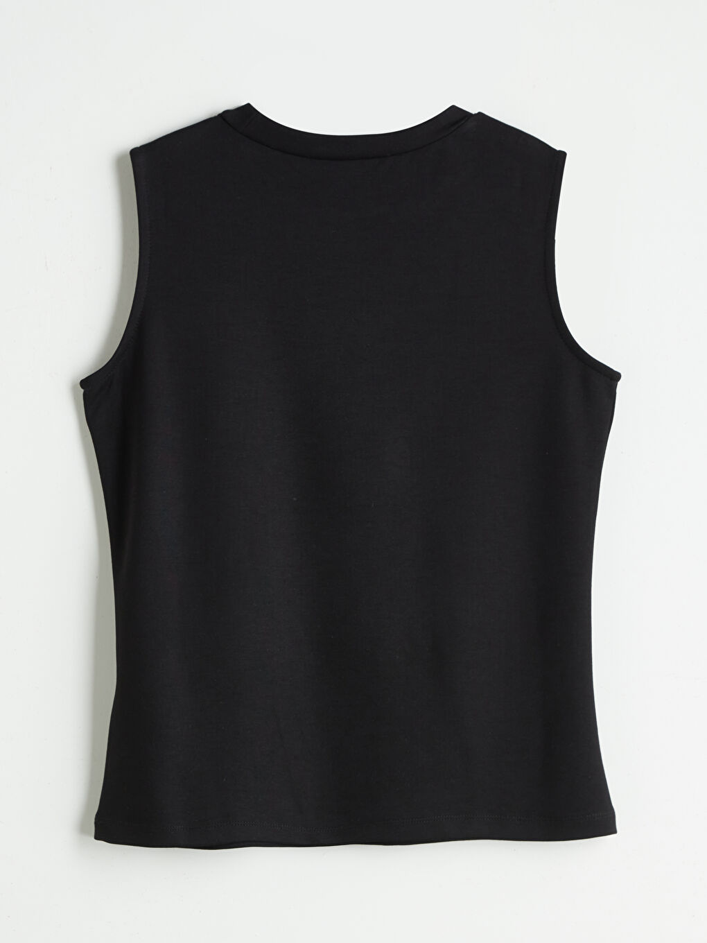 Siyah Bisiklet Yaka Boncuk İşlemeli Kadın Atlet-5