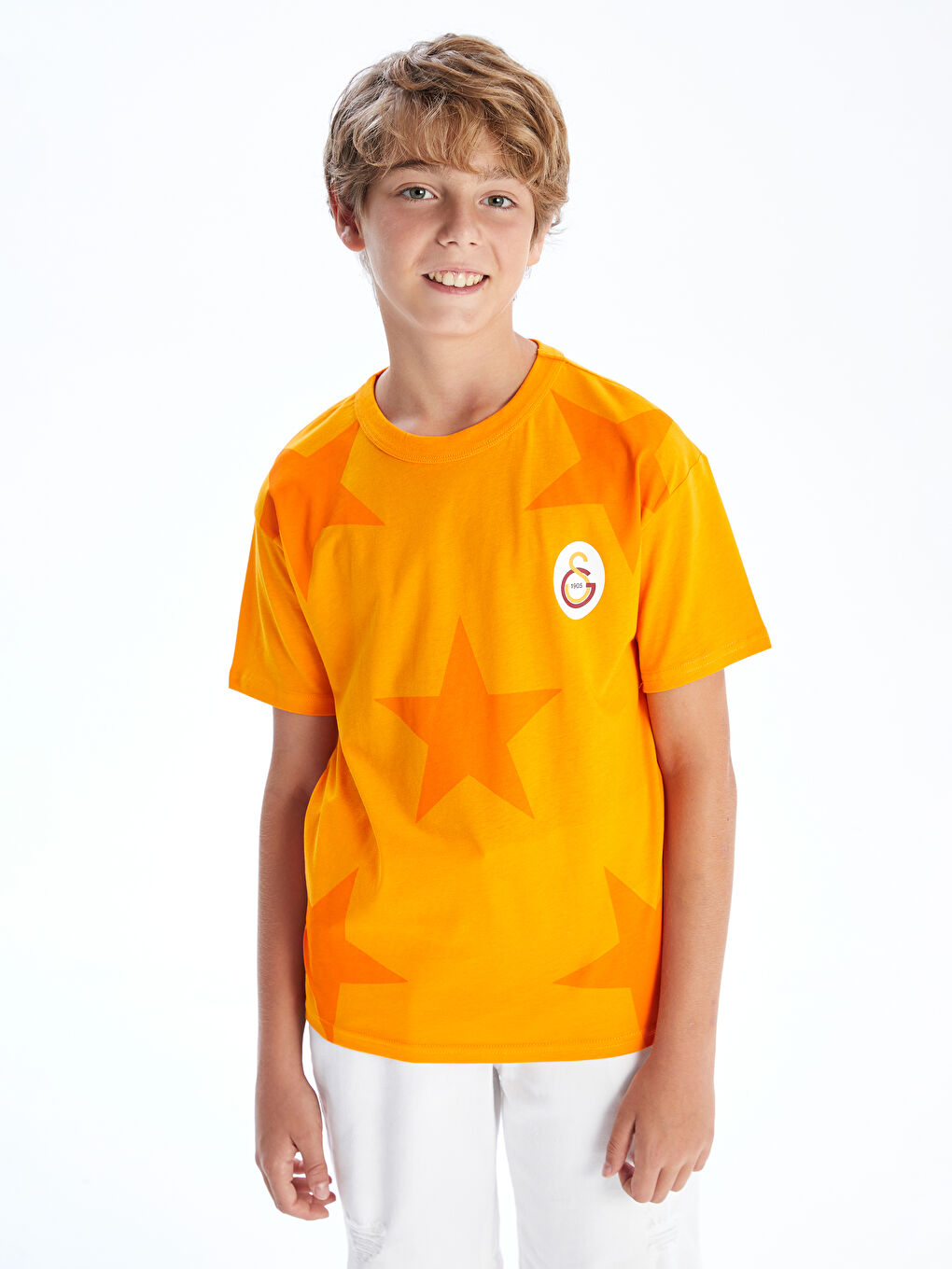 Crew Neck Galatasaray Printed Boys' T-Shirt