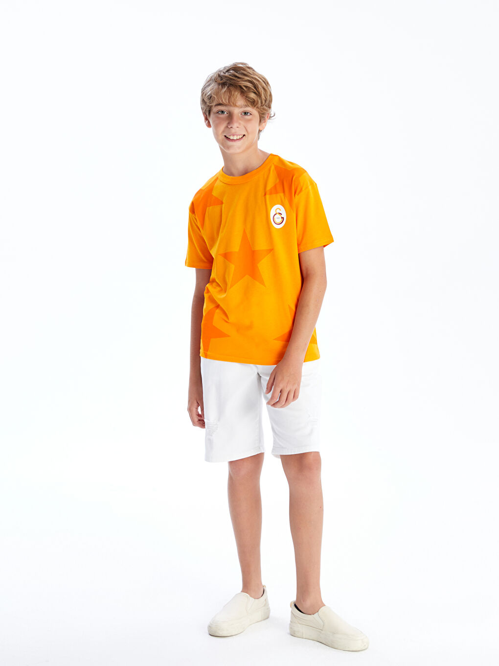 Crew Neck Galatasaray Printed Boys' T-Shirt-1