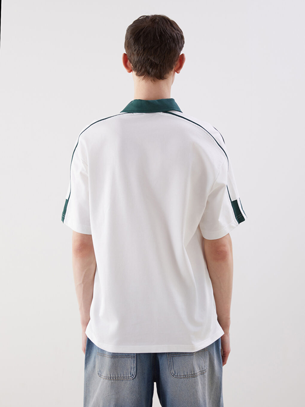 Polo Neck Printed Men's T-Shirt -S5RK96Z8-R9J