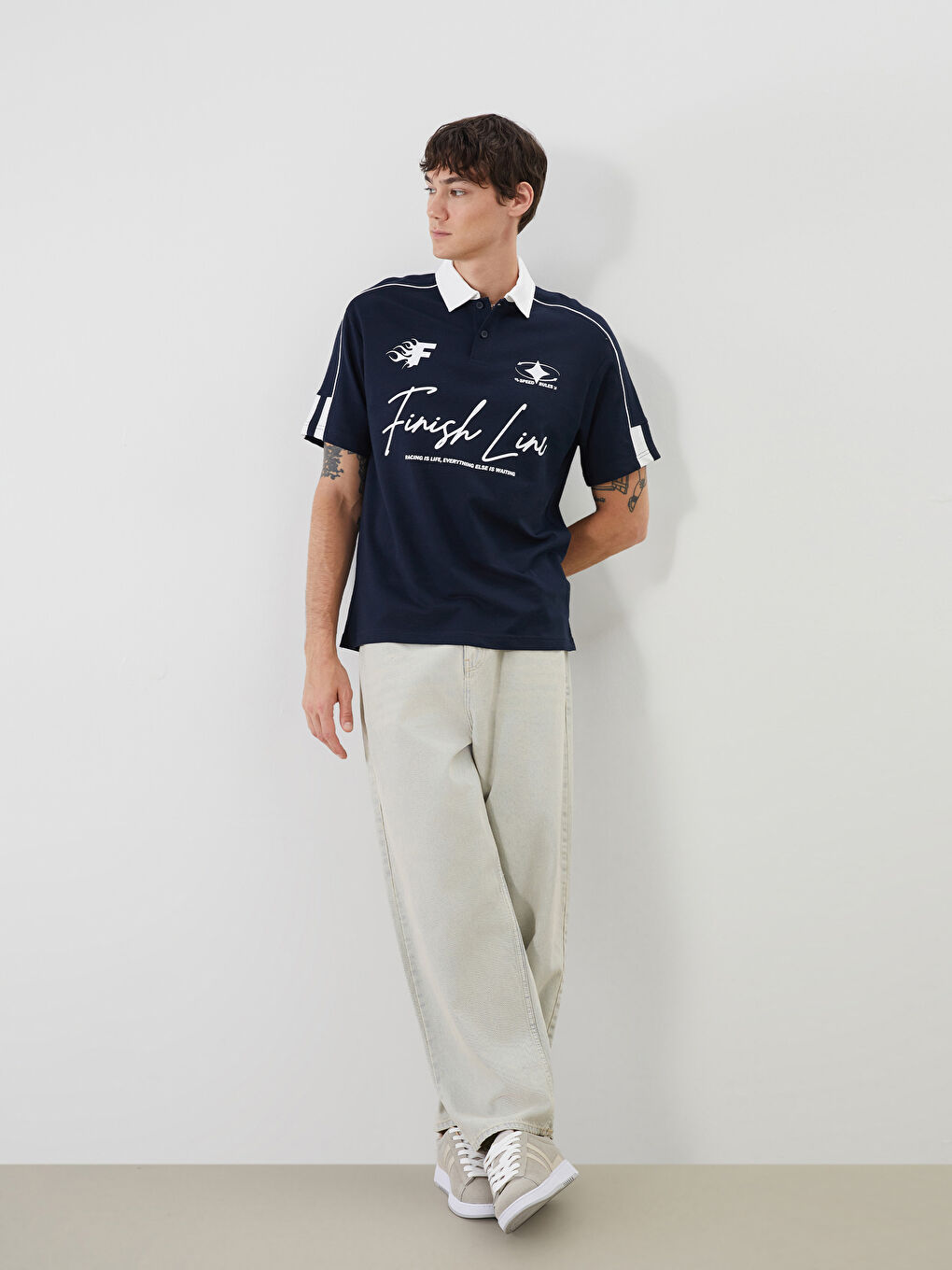 XSIDE Polo Neck Printed Men's T-Shirt -S5RK96Z8-RFD