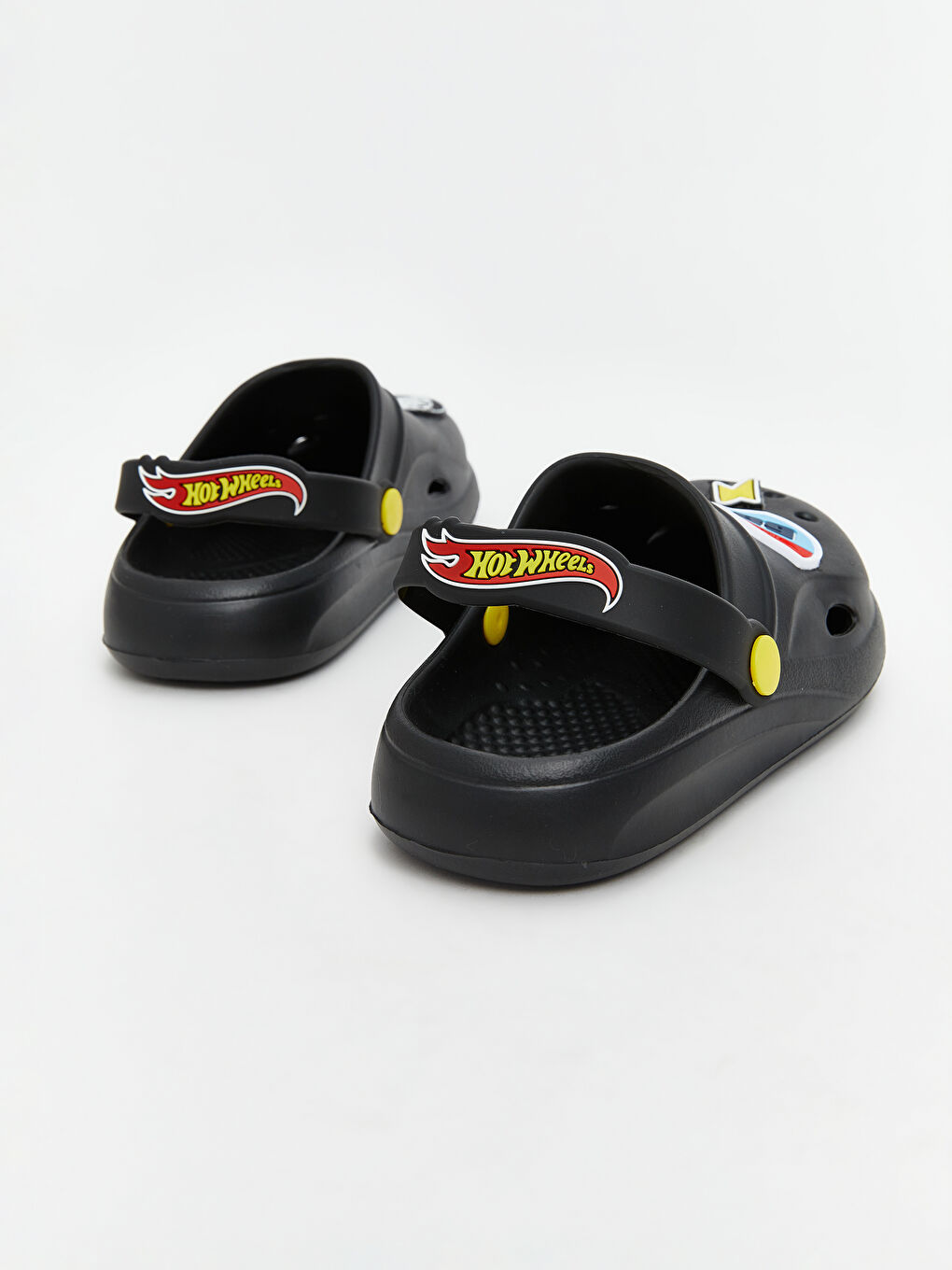 Siyah Hot Wheels Baskılı Erkek Çocuk Plaj Sandaleti-4