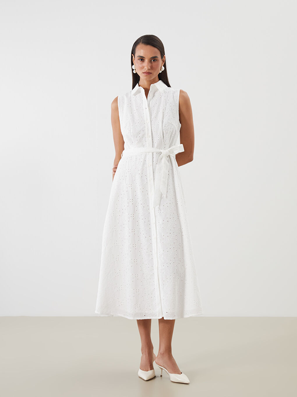 LCWAIKIKI Classic Woman WHITE Shirt Dress -S5RL00Z8-Q6K