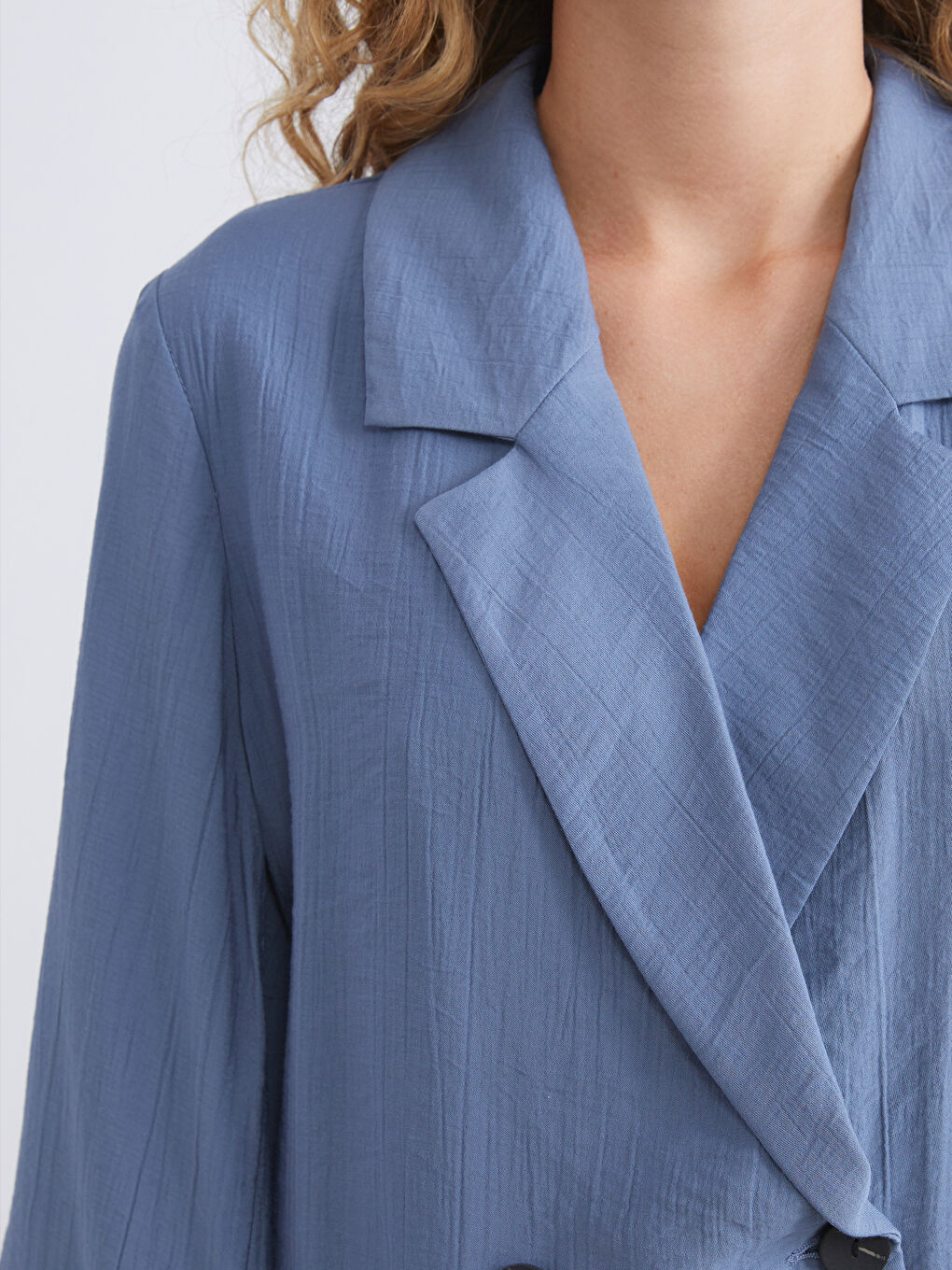 İndigo Dokulu Kadın Ceket-2