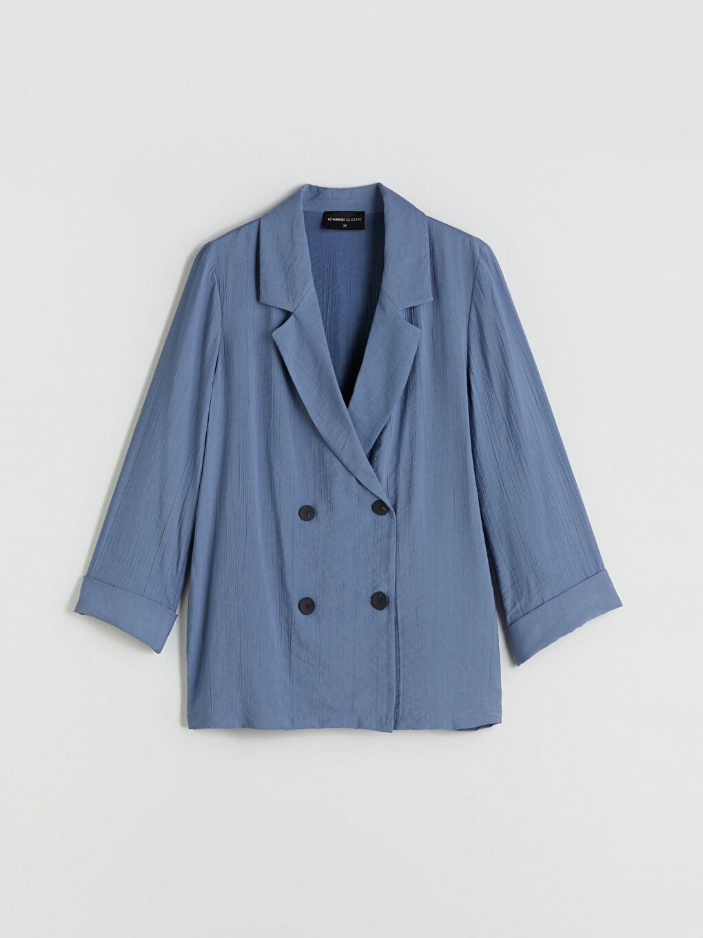 İndigo Dokulu Kadın Ceket-4