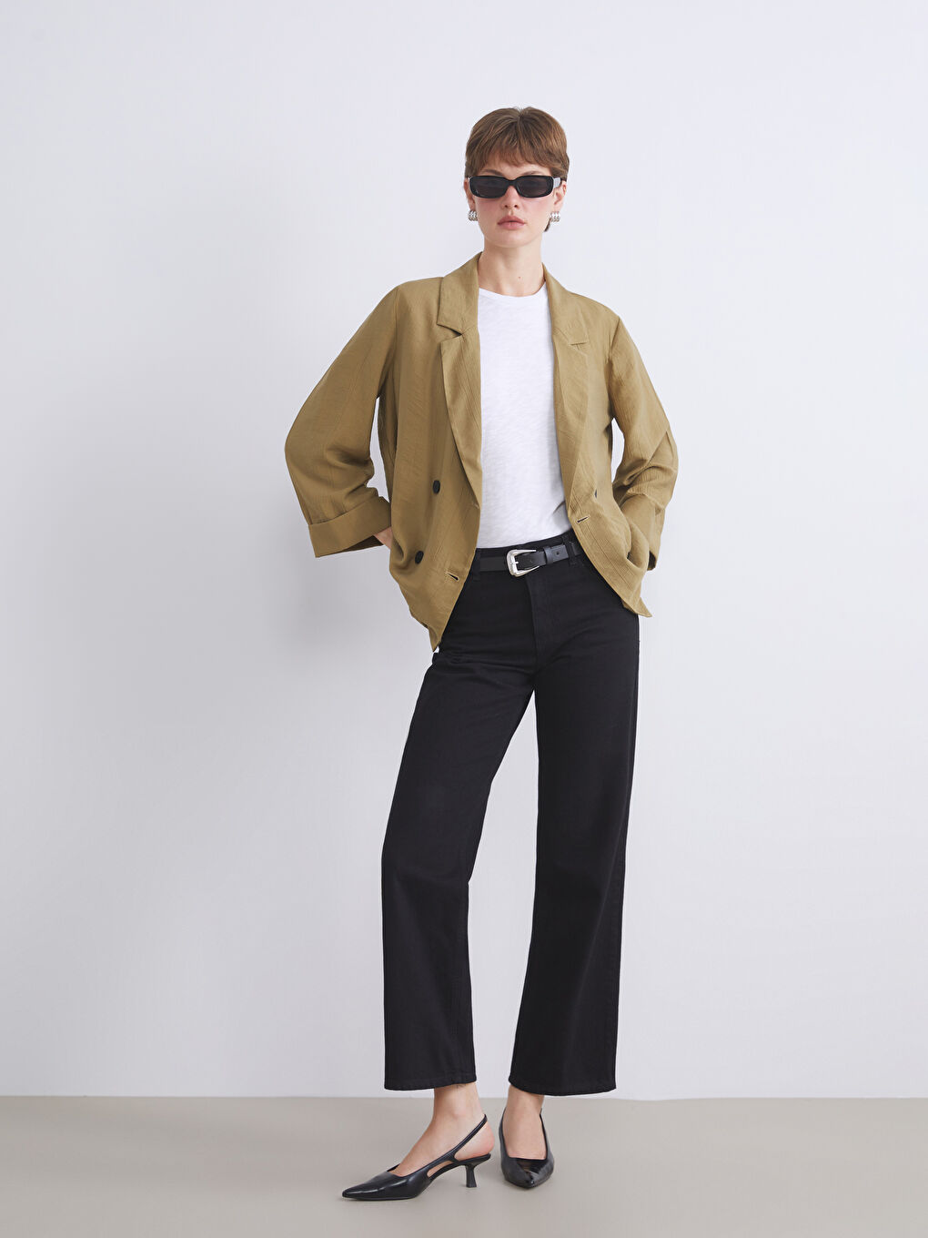 Haki Dokulu Kadın Ceket-1