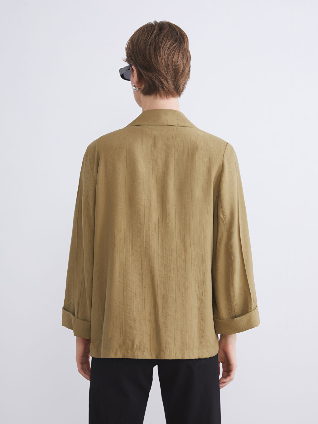 Haki Dokulu Kadın Ceket-3