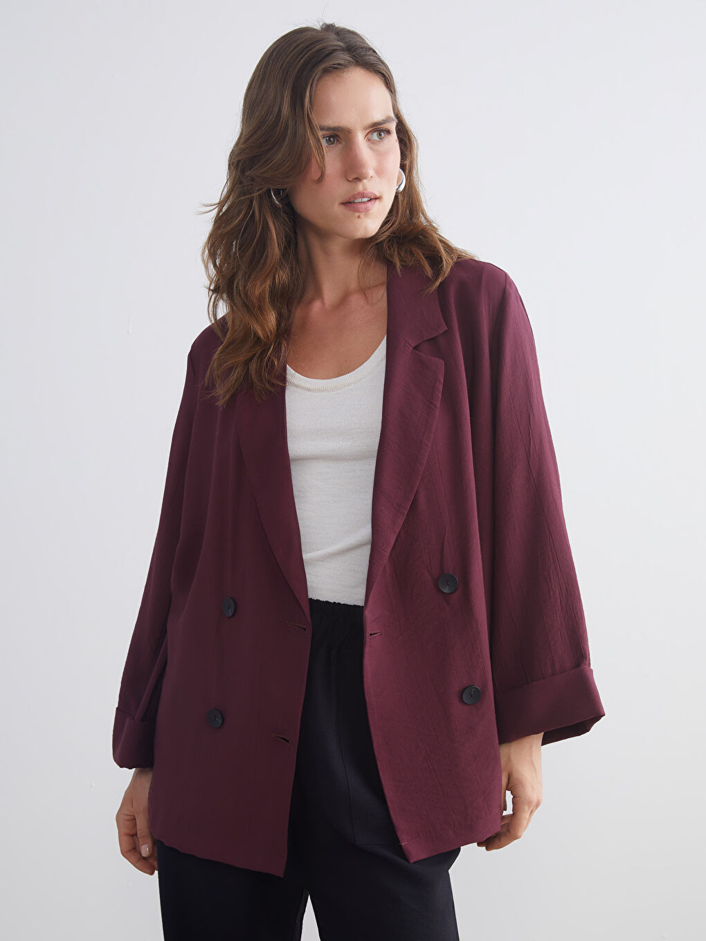 Mürdüm Dokulu Kadın Ceket