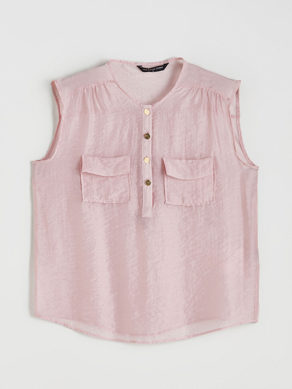 Pembe Bisiklet Yaka Bluz-4