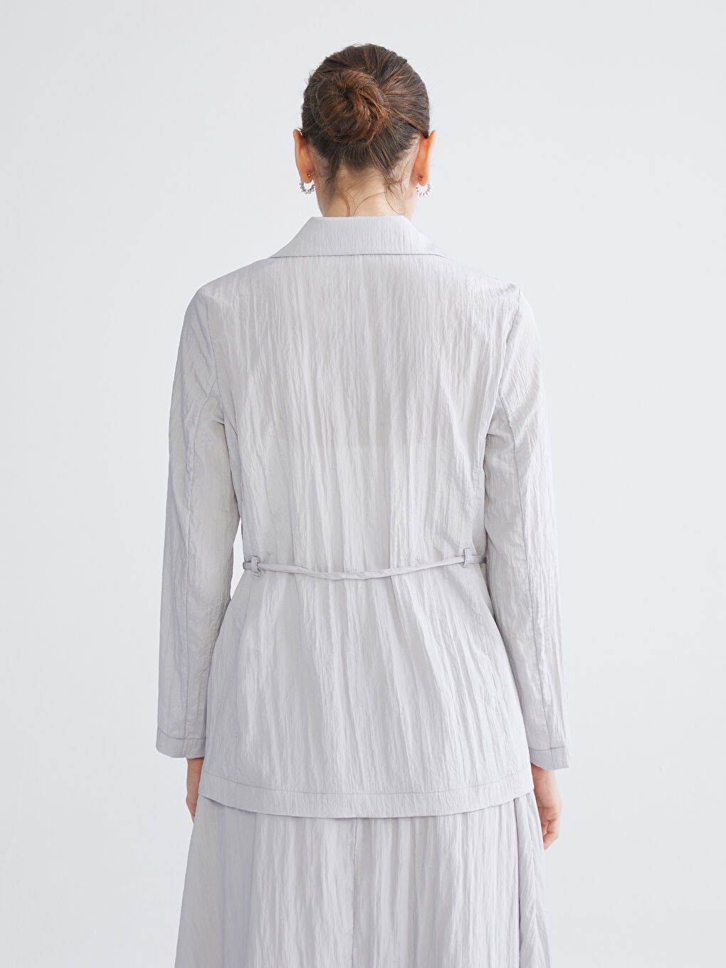 Gri Dokulu Kadın Ceket-3