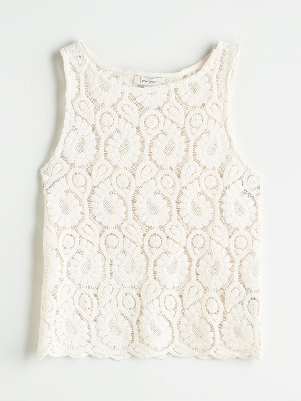 Woman ECRU Tank Top -S5RL50Z8-R9J