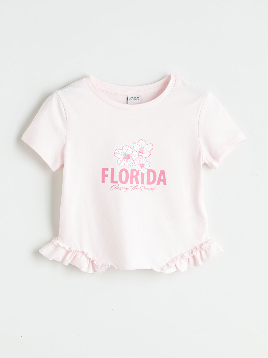 Crew Neck Florida Printed Girls' T-Shirt -S5RL54Z4-QVT
