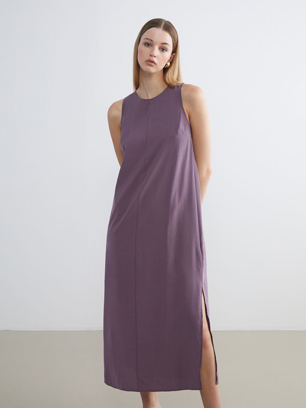 LCW Vision Crew Neck Modal Blend Dress -S5RL71Z8-14F