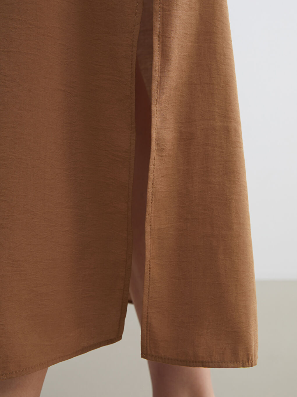 Yeşil Bisiklet Yaka Modal Karışımlı Elbise-2