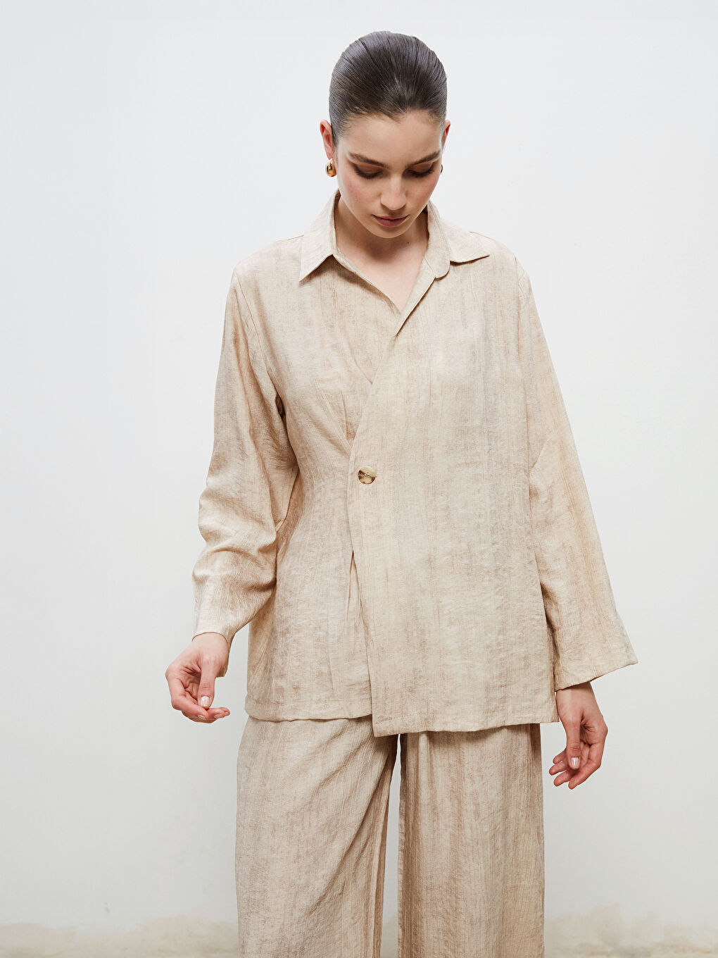Soulife Linen-Look Women's Shirt -S5RL85Z8-D6H