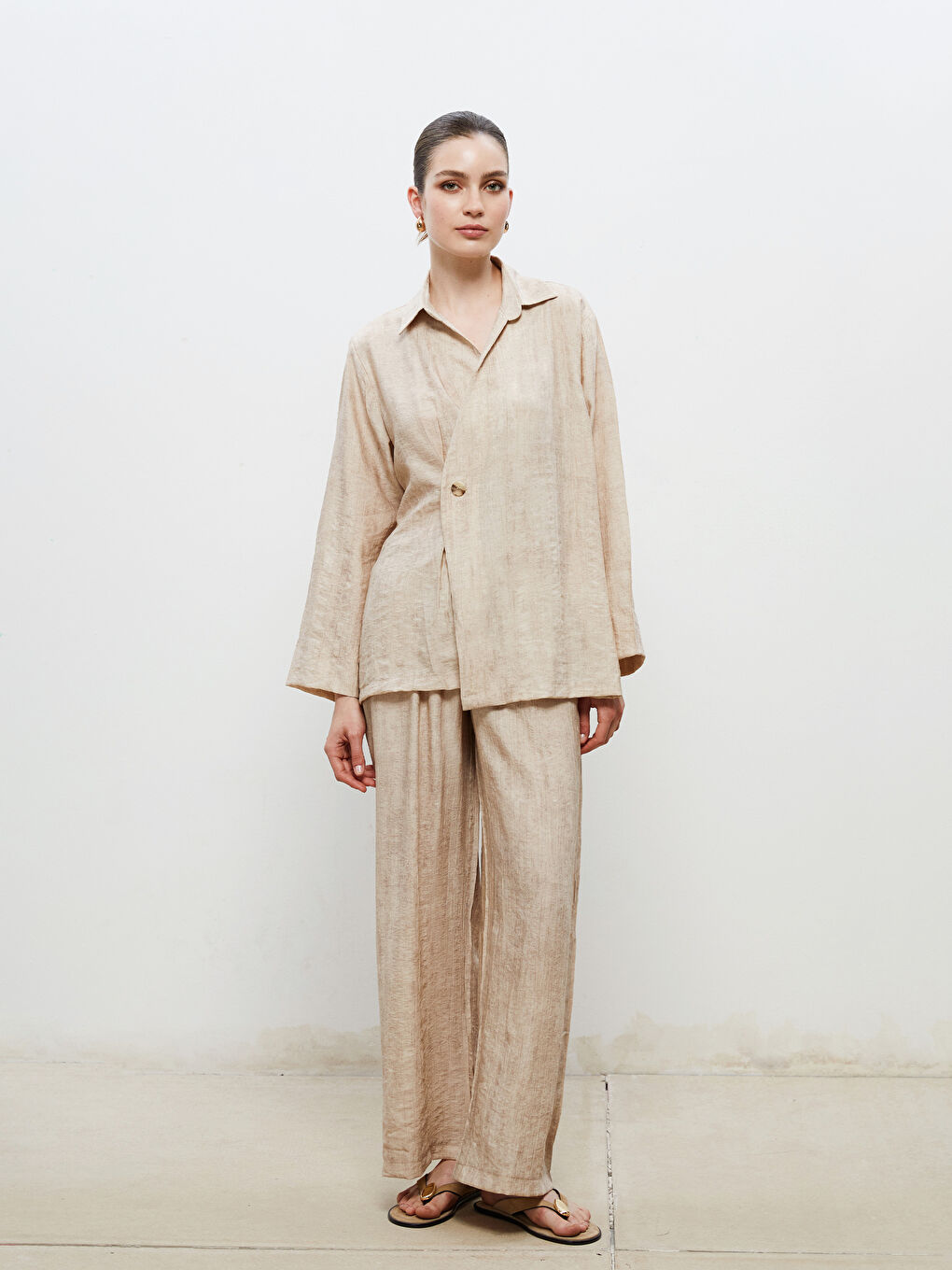Soulife Linen-Look Women's Shirt -S5RL85Z8-D6H