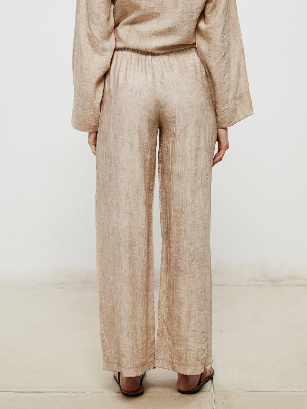 Soulife Women's Elastic Waist Linen Blend Trousers -S5RL86Z8-D6H