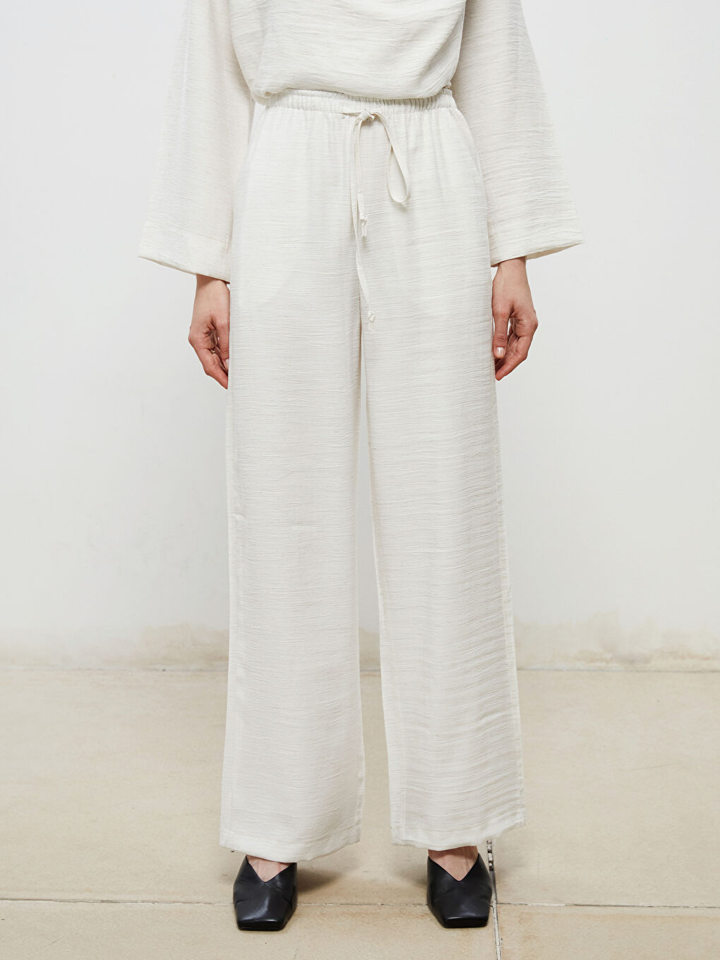 Soulife Elasticated Waist Linen-Look Women's Trousers -S5RL90Z8-HZZ