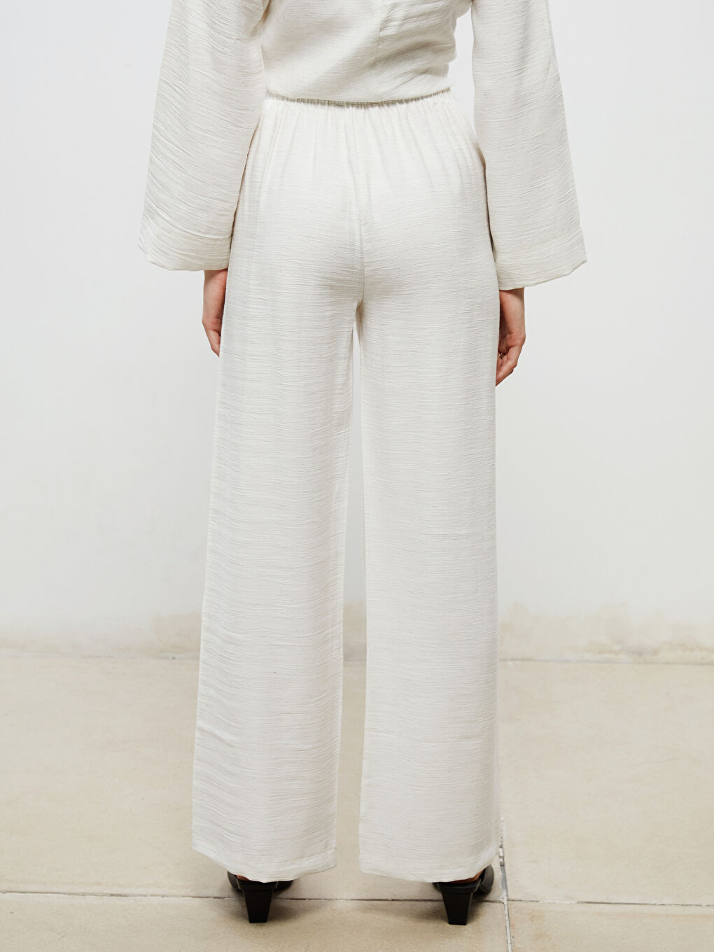 Soulife Elasticated Waist Linen-Look Women's Trousers -S5RL90Z8-HZZ