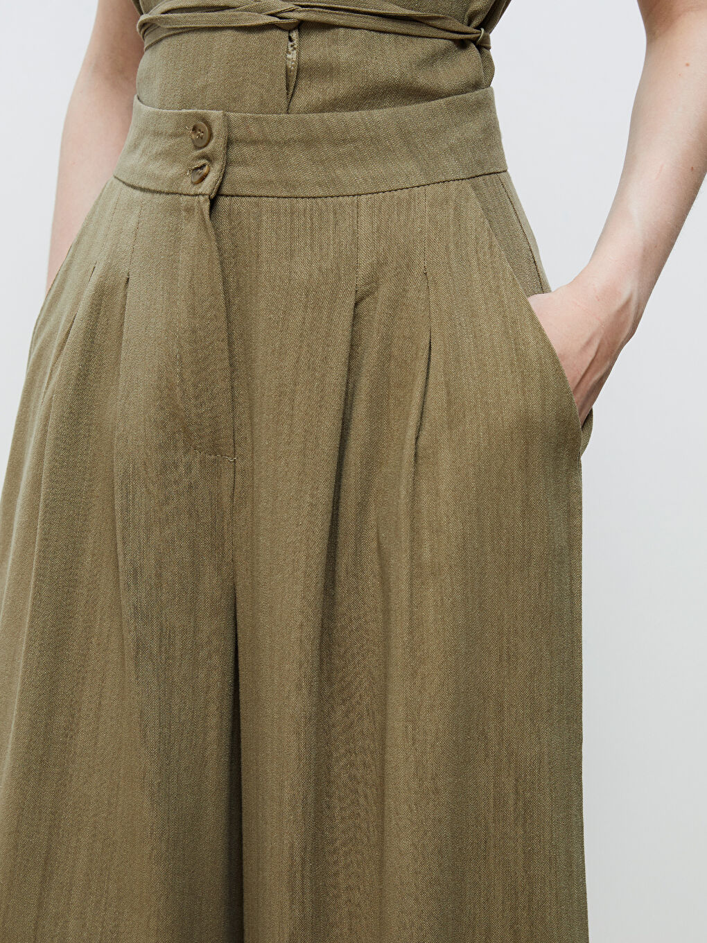 Soulife Elastic Waist Wide Leg Women's Trousers -S5RL92Z8-CS5