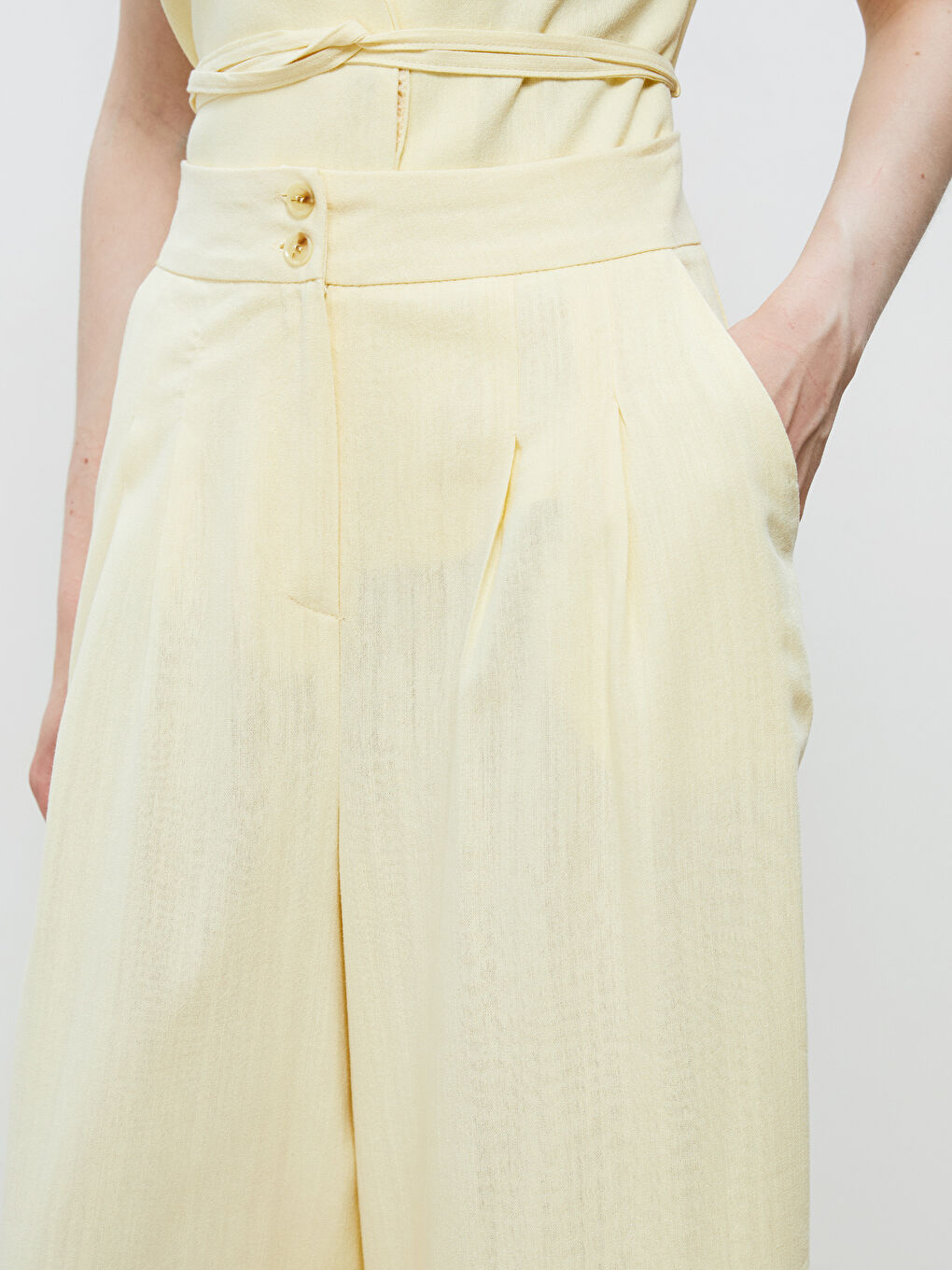 Soulife Elastic Waist Wide Leg Women's Trousers -S5RL92Z8-FRL