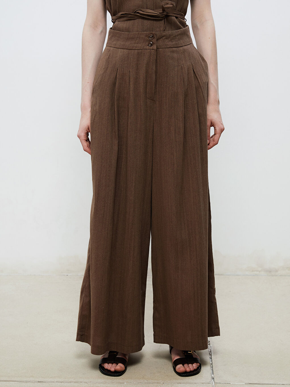 Soulife Elastic Waist Wide Leg Women's Trousers -S5RL92Z8-J0W