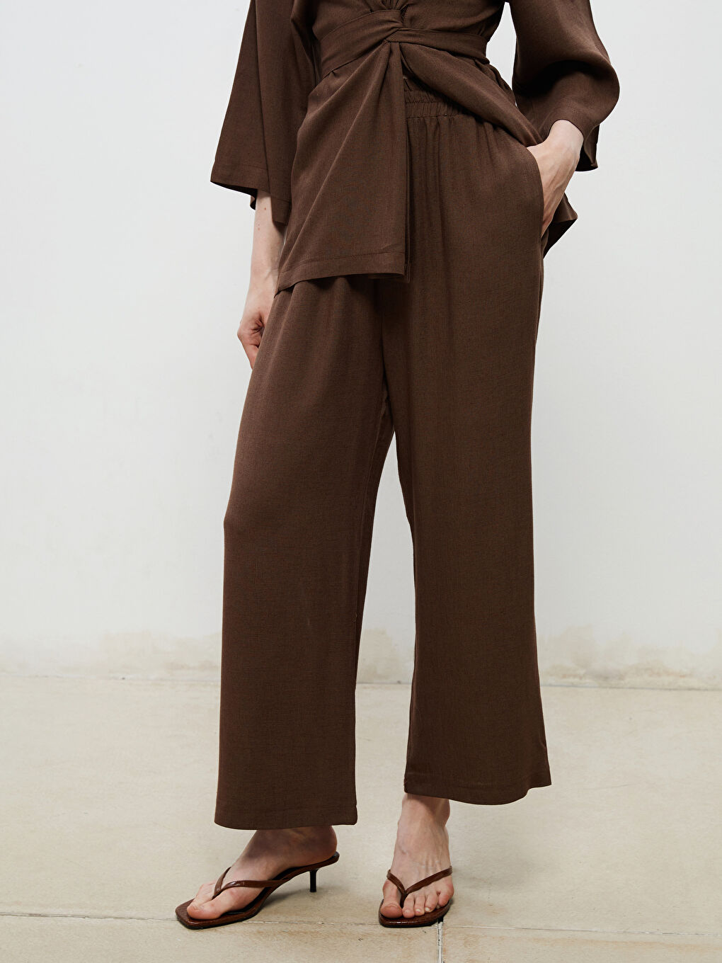 Soulife Women's Elastic Waist Linen Blend Trousers -S5RL94Z8-J0W