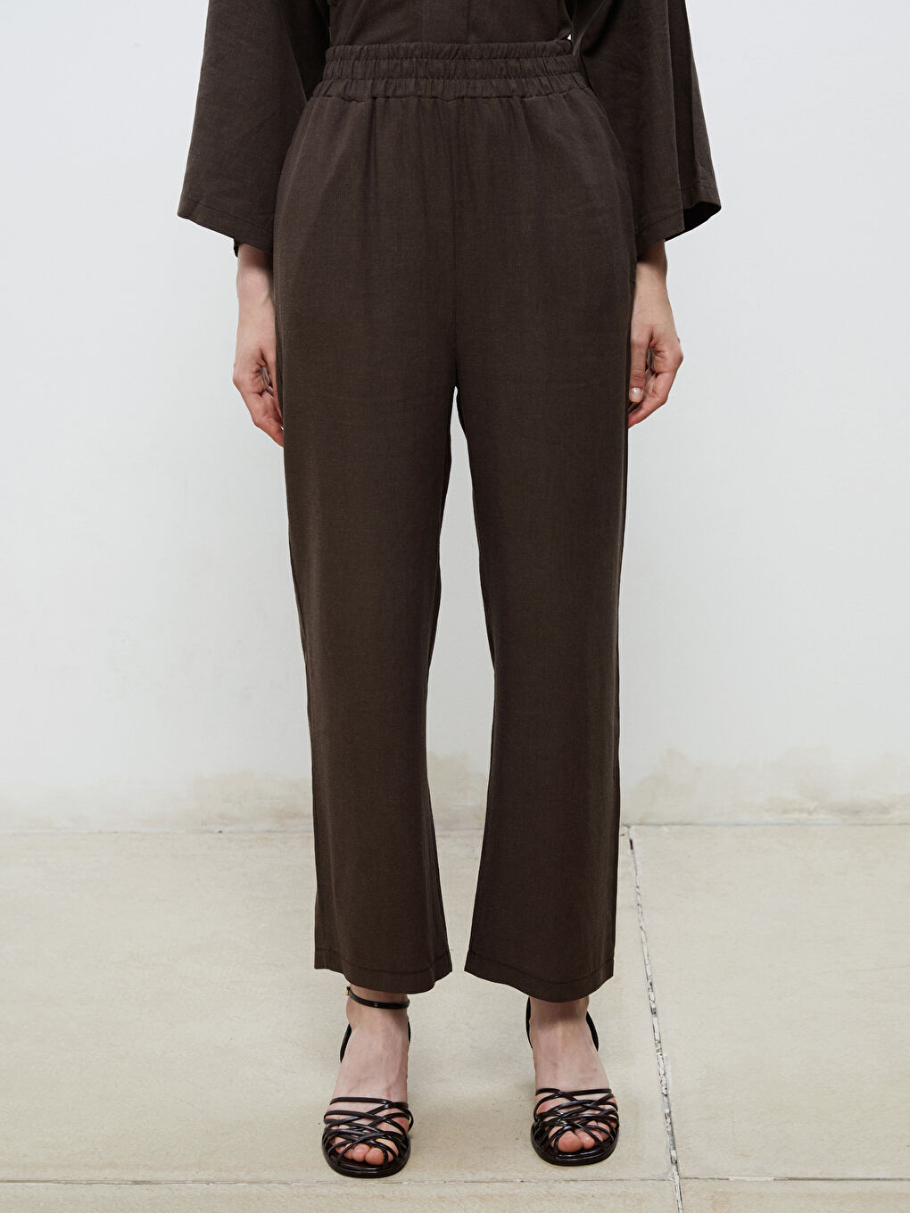 Soulife Elasticated Waist Linen-Look Women's Trousers -S5RL99Z8-J0W