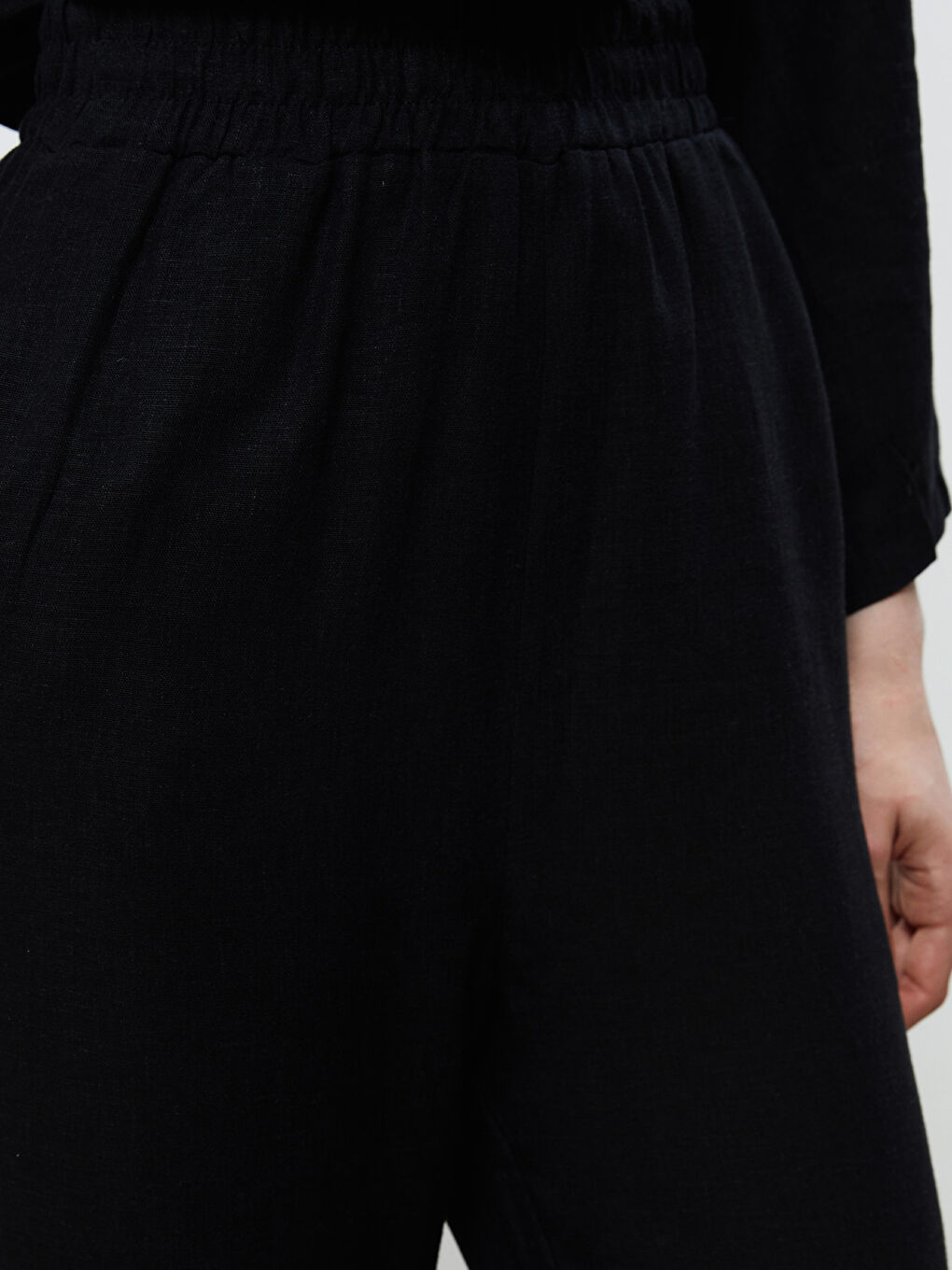 Soulife Elasticated Waist Linen-Look Women's Trousers -S5RL99Z8-CVL