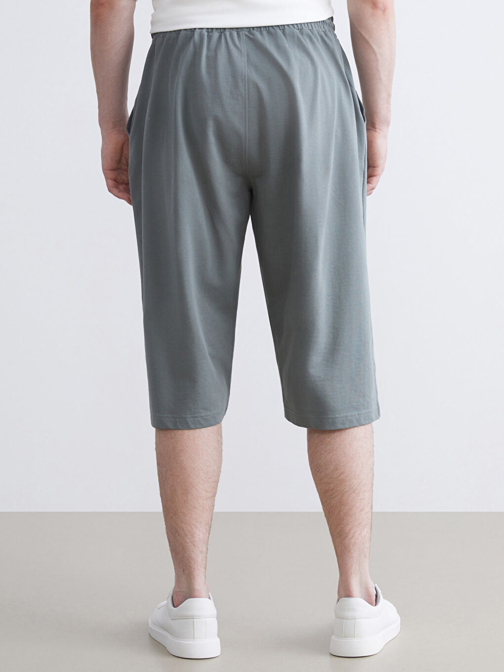 Yeşil Büyük Beden Standart Kalıp Erkek Şort-6