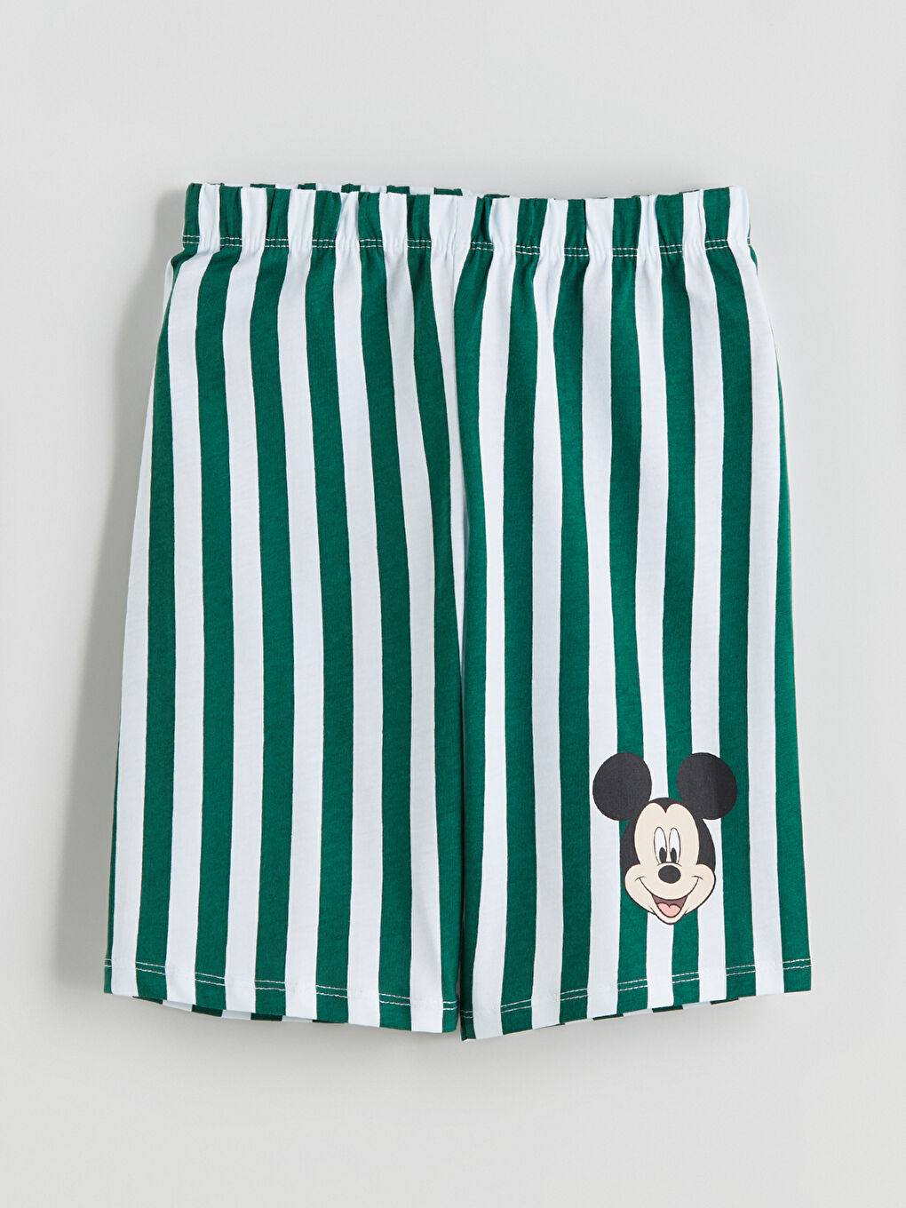 Beyaz Beli Lastikli Mickey Mouse Baskılı Erkek Çocuk Pijama Şort