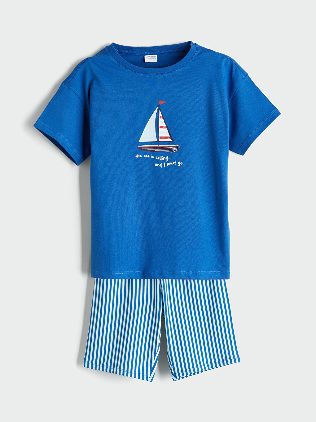 LCW Kids Printed Boys' Shortie Pyjama Set -S5RM11Z1-R2M