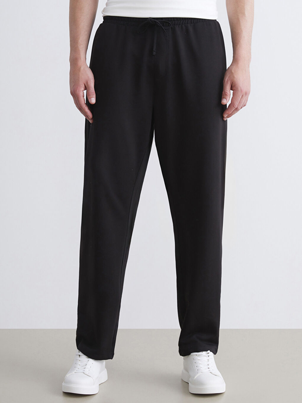 Siyah Büyük Beden Standart Kalıp Erkek Eşofman Altı-3