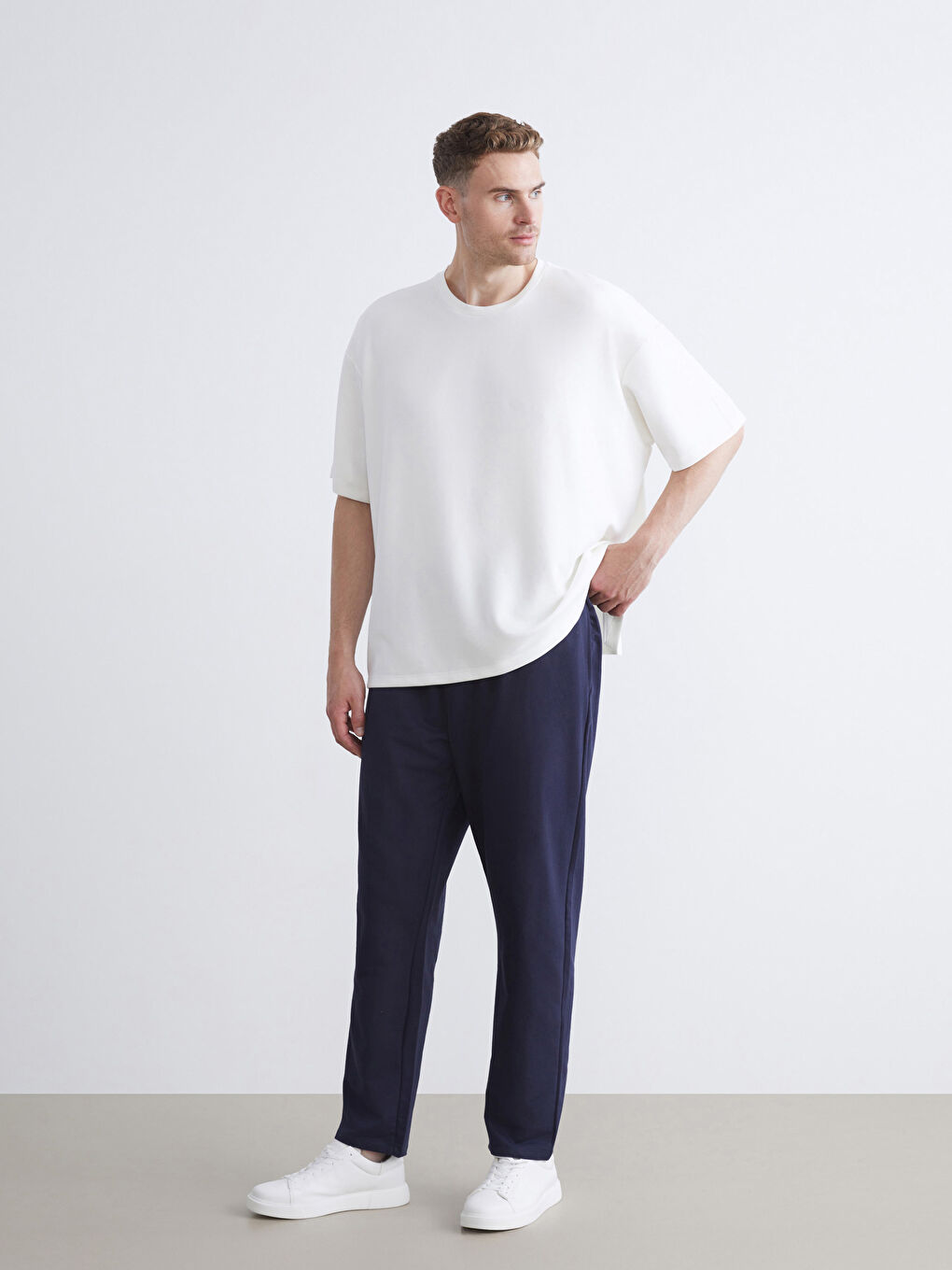 Lacivert Büyük Beden Standart Kalıp Erkek Eşofman Altı-2