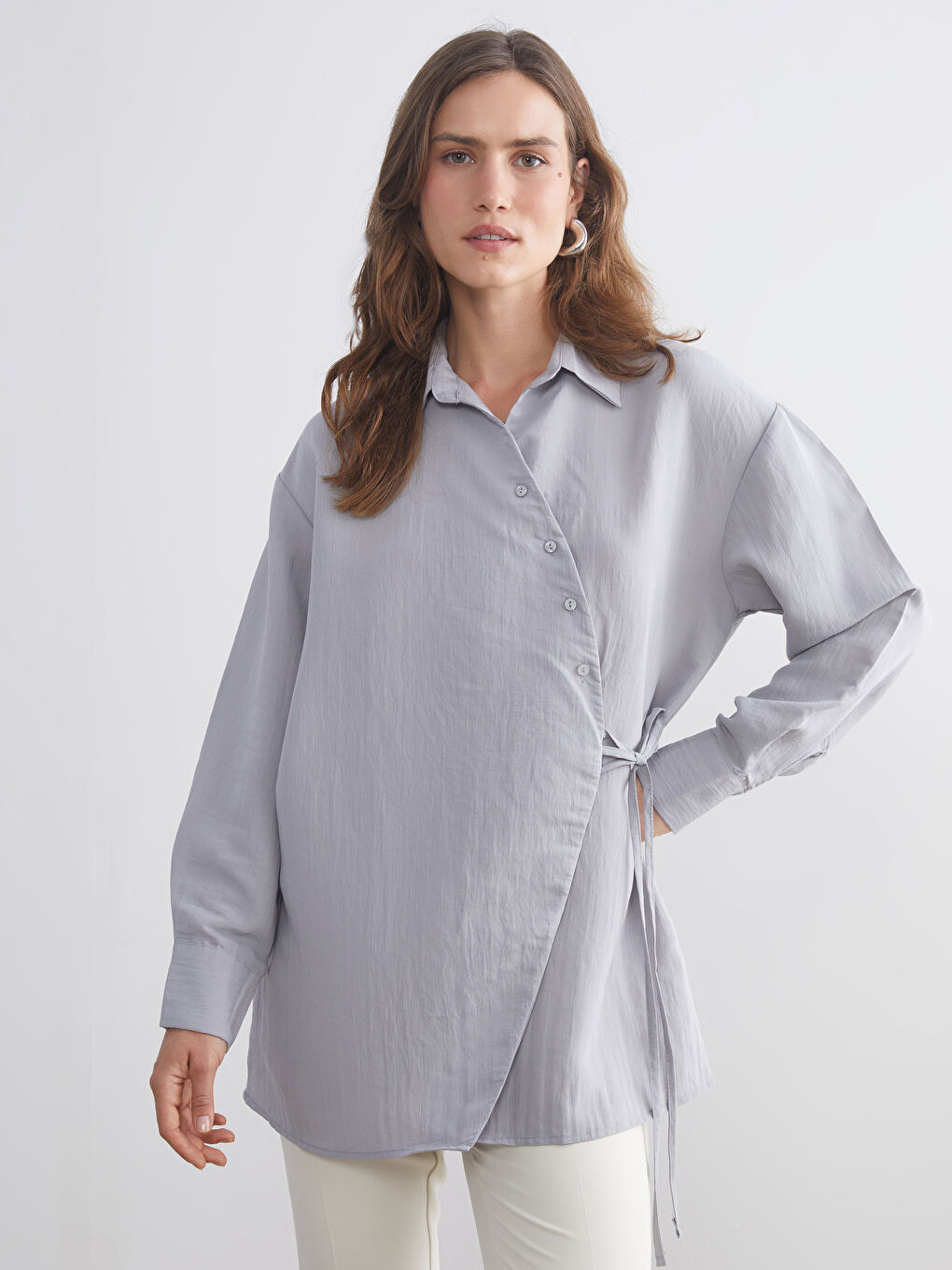 LCWAIKIKI Classic Modal Blend Women's Shirt Tunic -S5RM29Z8-13E