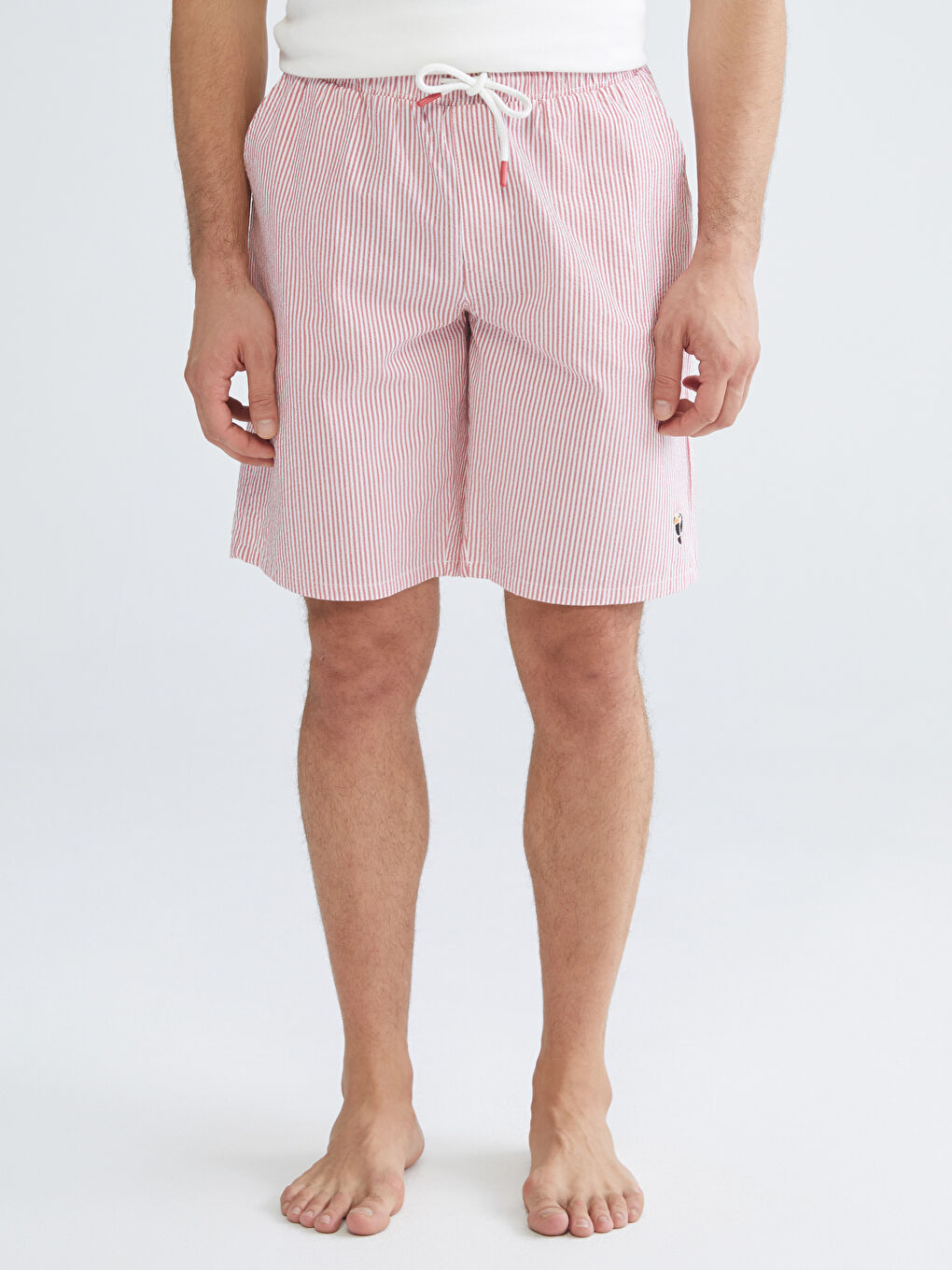 Kırmızı Standart Kalıp Erkek Pijama Alt Şort-1